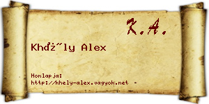Khély Alex névjegykártya